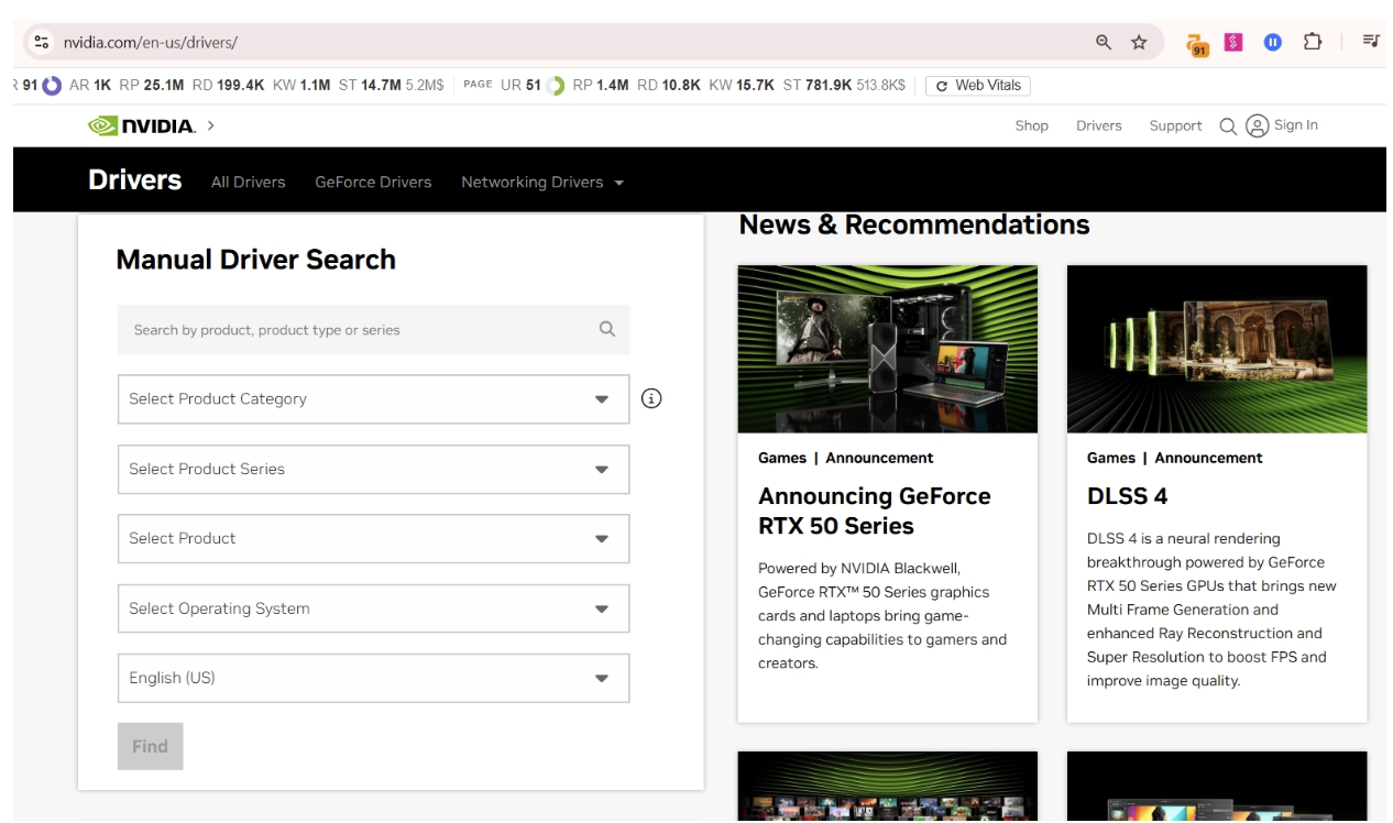 Visit the official website of your GPU’s manufacturer